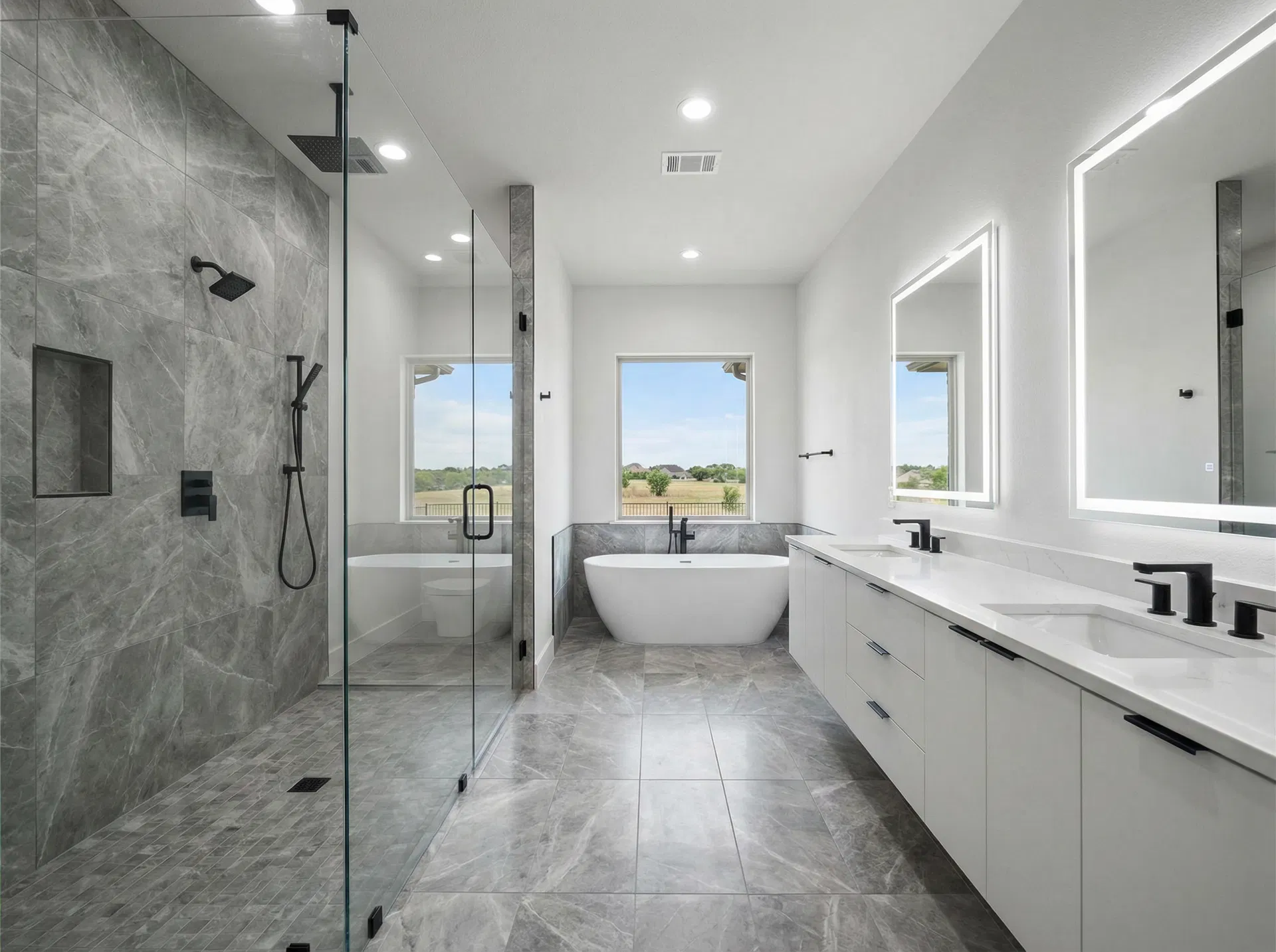 After: Master Bathroom — Pink Tile to Spa Retreat