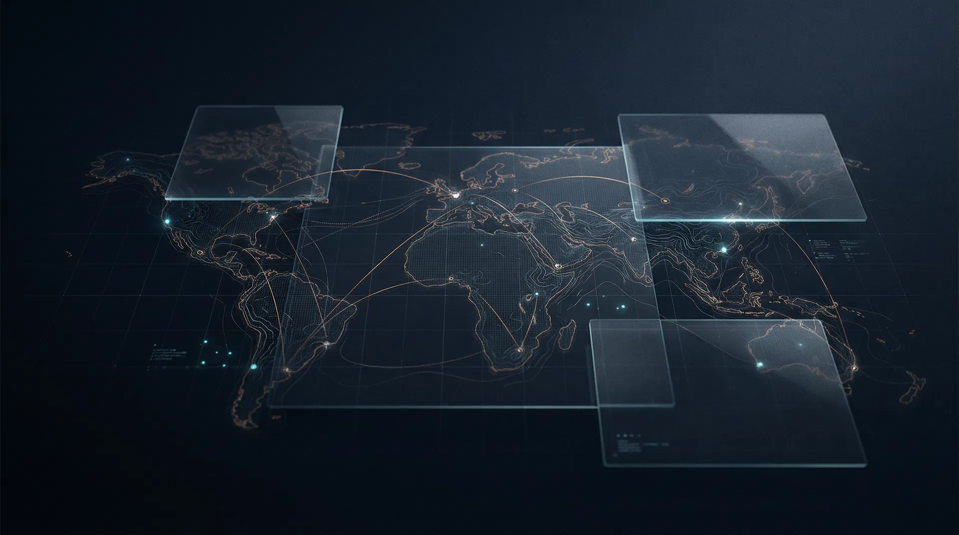 Abstrakte Visualisierung weltweiter KI-Entwicklungen