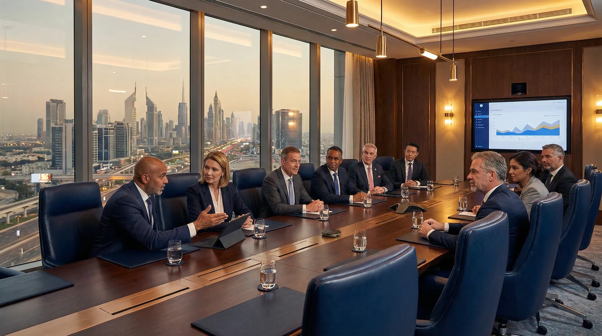 Strategic boardroom discussion