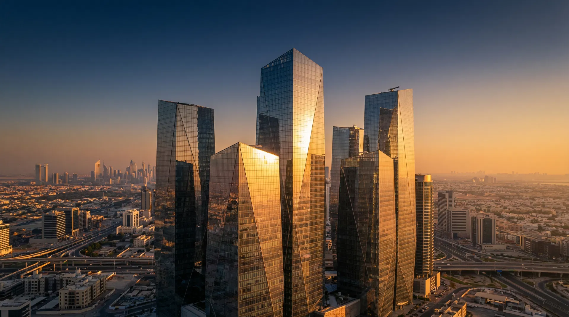 Modern cityscape skyline representing workforce transformation