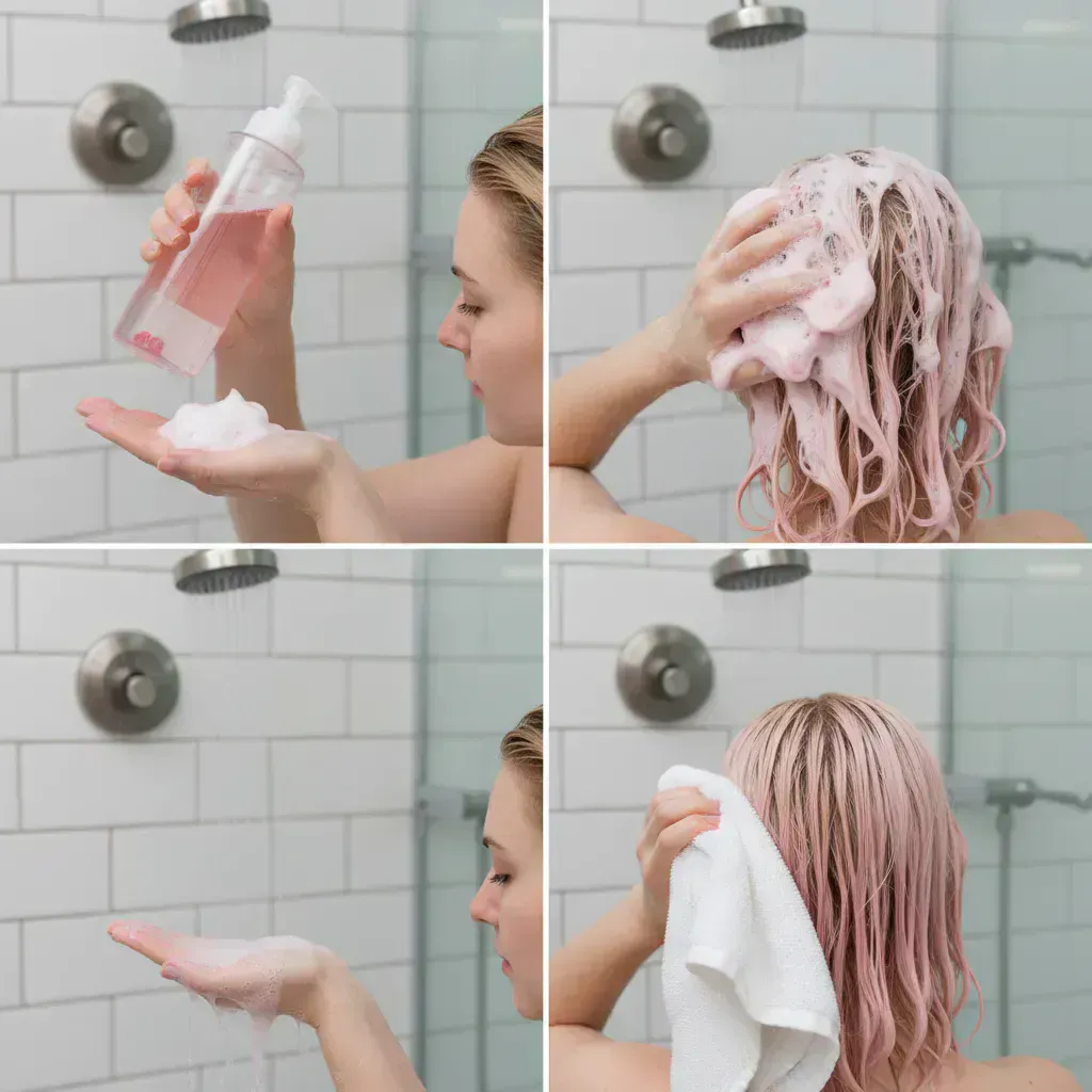 2. 【基本編】ピンクシャンプーの正しい使い方ステップのイメージ画像