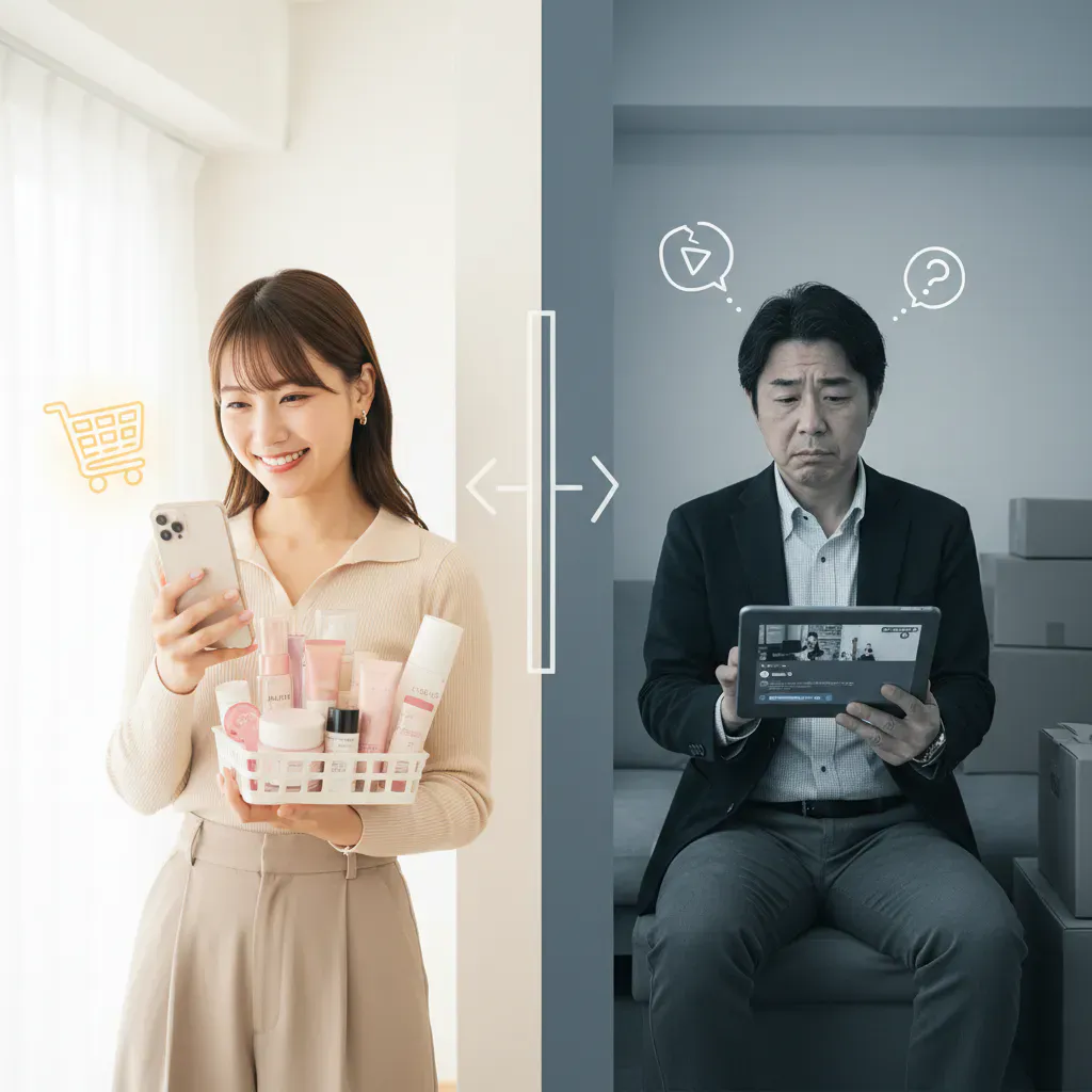 ライブコマースのメリット・デメリット（日本市場における）のイメージ画像