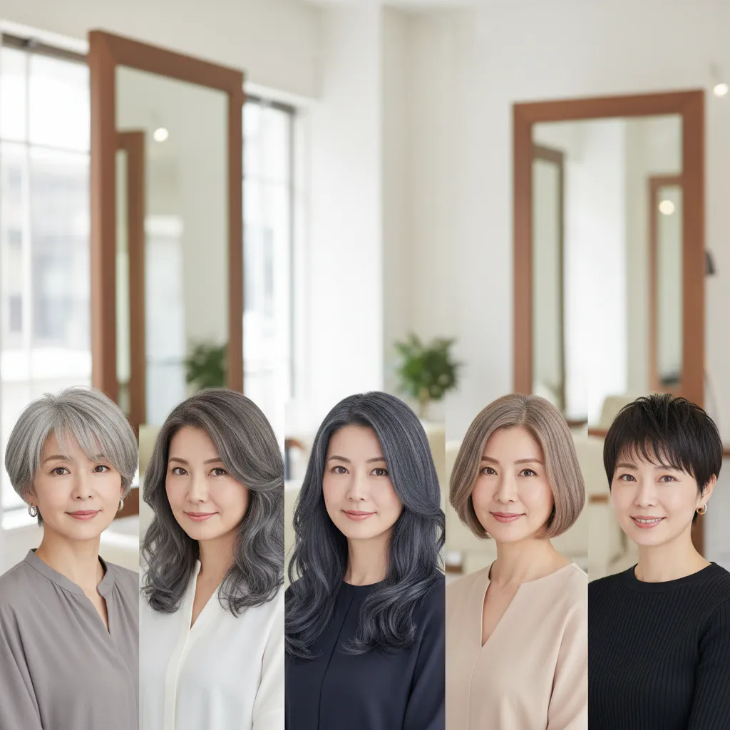 【髪色別】50代に似合うアッシュカラーのヘアカタログ(2026年版)のイメージ画像
