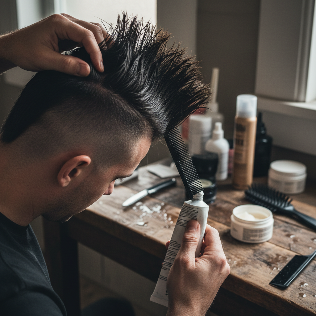 3. モヒカンのセット方法とおすすめスタイリング剤のイメージ画像