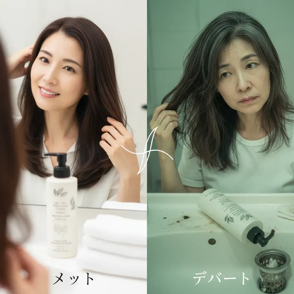 白髪染めシャンプーのメリット・デメリットのイメージ画像