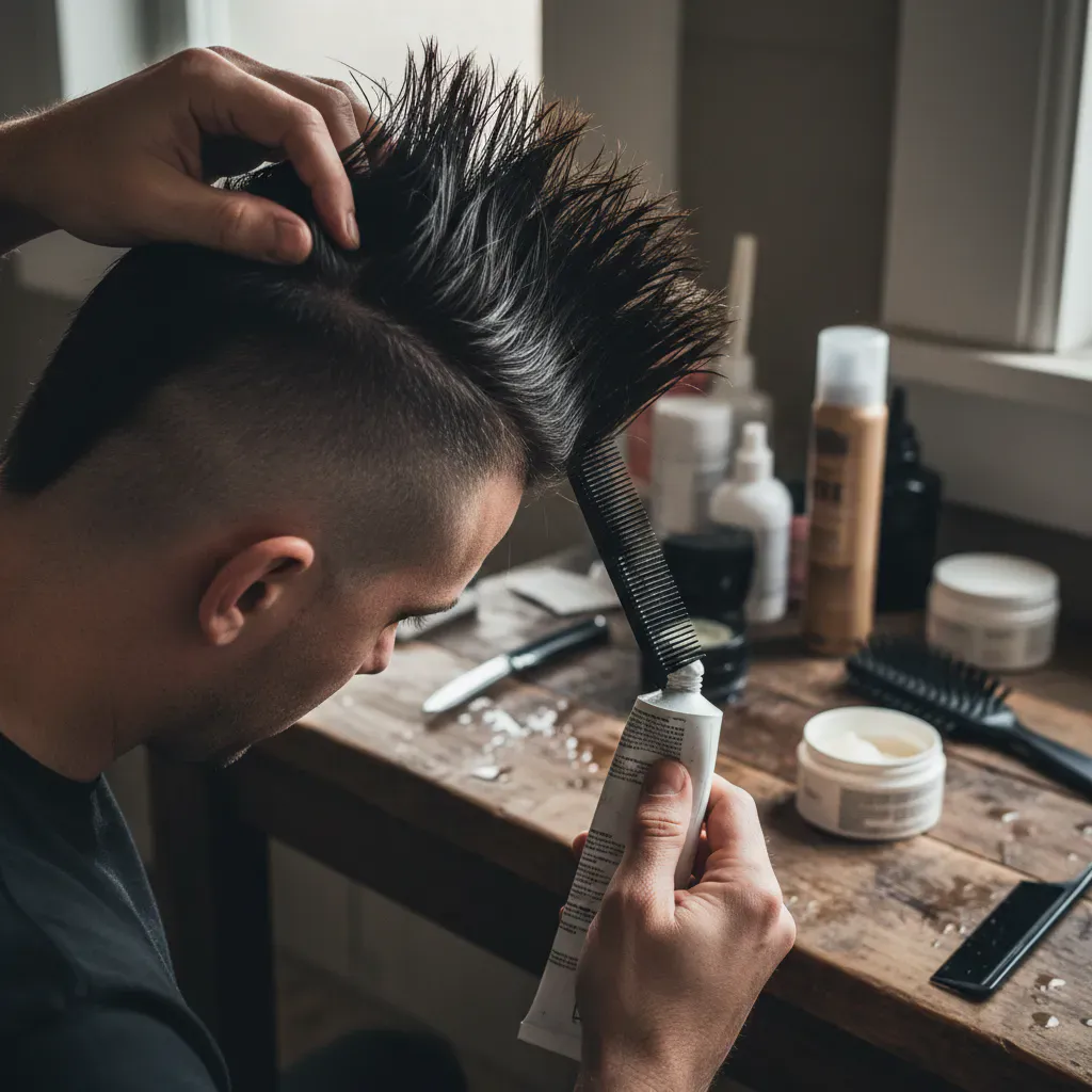 3. モヒカンのセット方法とおすすめスタイリング剤のイメージ画像