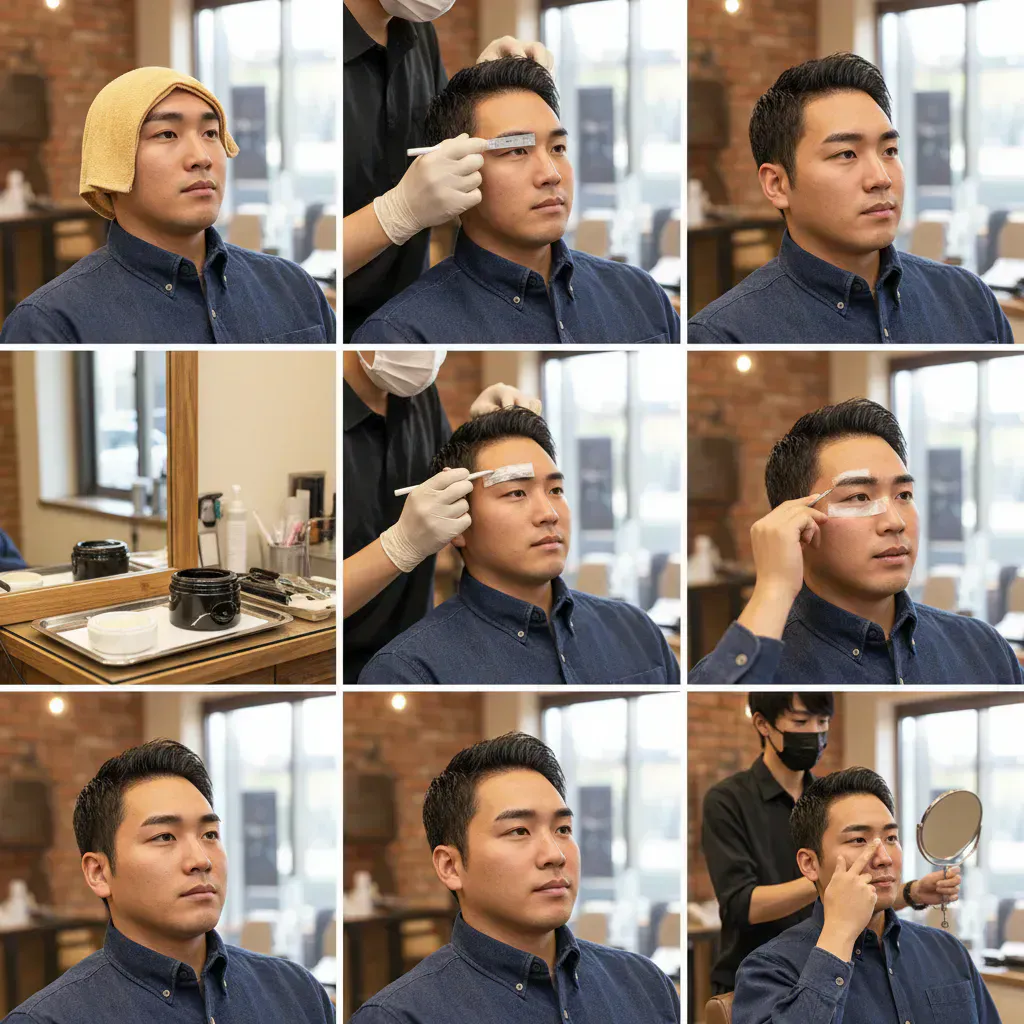 3. メンズ眉毛サロンの施術内容と流れのイメージ画像