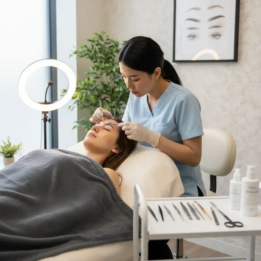 4. 眉毛サロンの施術の流れとアフターケアのイメージ画像