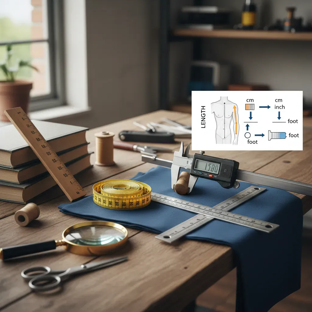 レングスの測定方法や単位のイメージ画像