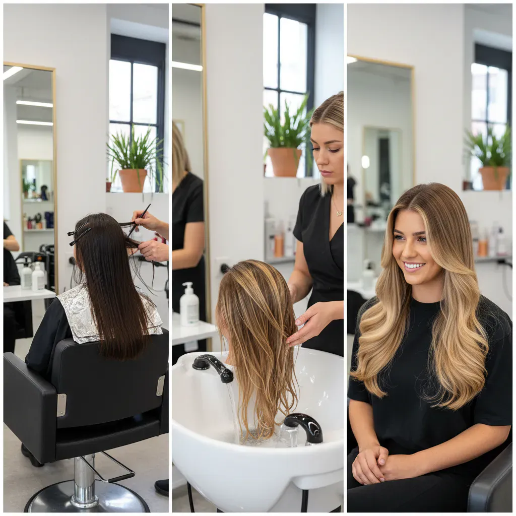 バレイヤージュの施術工程・やり方（美容室での流れ）のイメージ画像