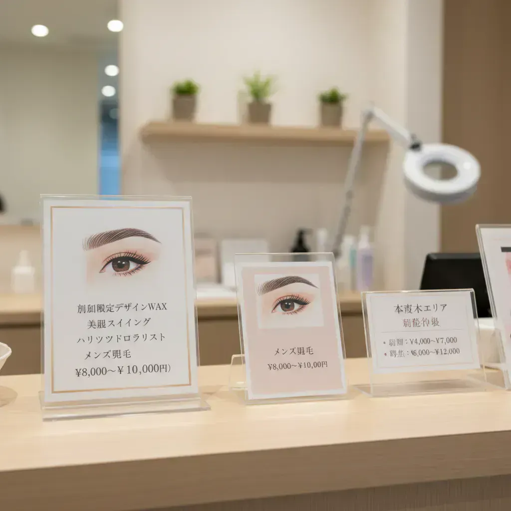 本厚木の眉毛サロンの料金相場のイメージ画像