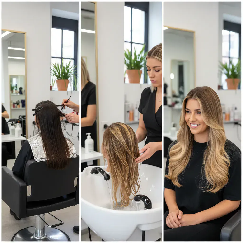 バレイヤージュの施術工程・やり方(美容室での流れ)のイメージ画像