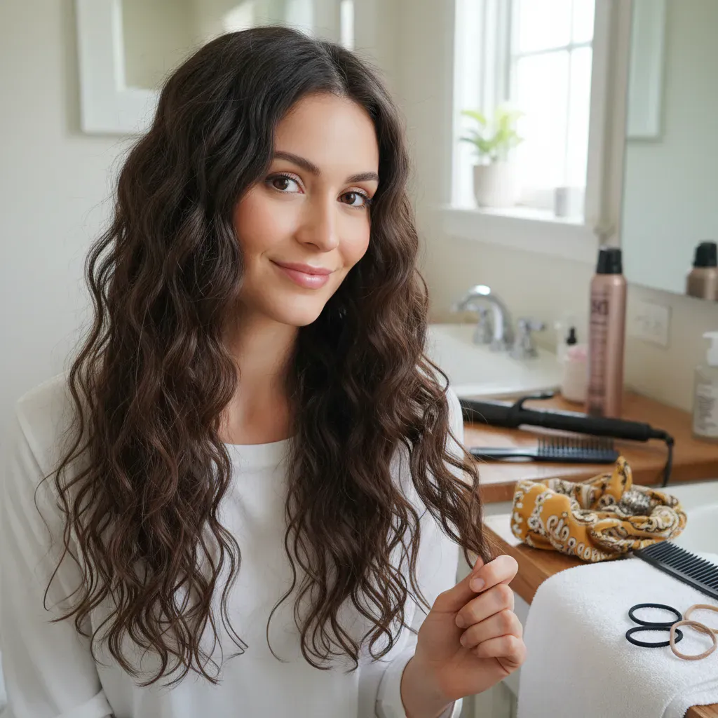 パーマなしでも楽しめる！自宅でソバージュ風ヘアを作る方法のイメージ画像