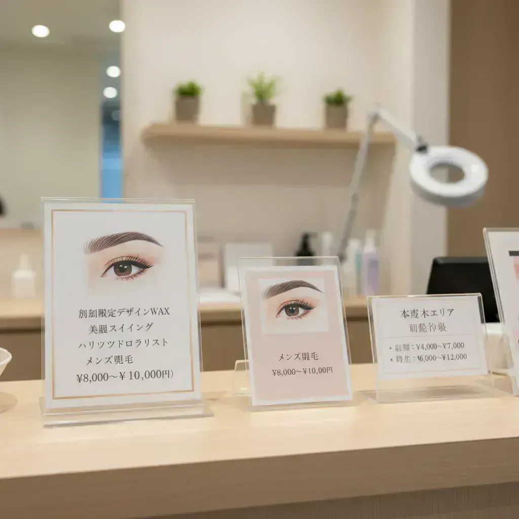 本厚木の眉毛サロンの料金相場のイメージ画像