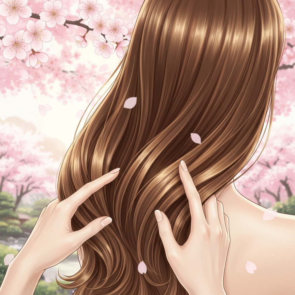 健康で美しい、ツヤのある髪の女性