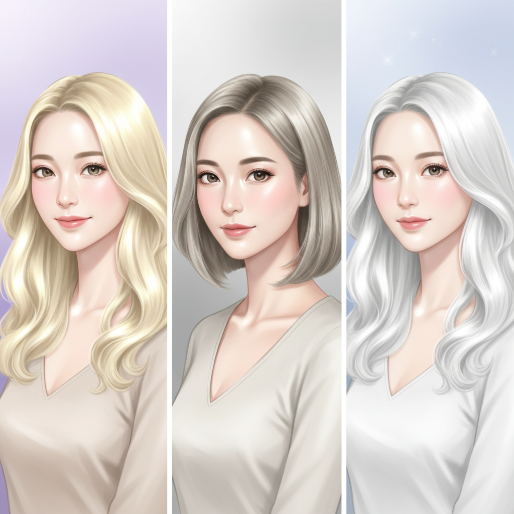 ブリーチ毛、ハイトーンカラー、白髪に効果的な紫シャンプー