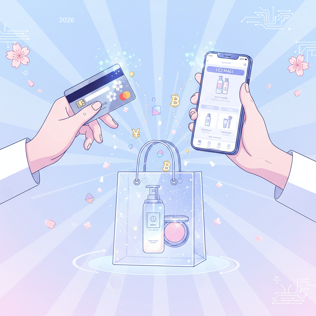 2026年のポイント二重取りの仕組みを説明するイラスト。クレジットカードとスマホアプリからポイントが流れ込む様子