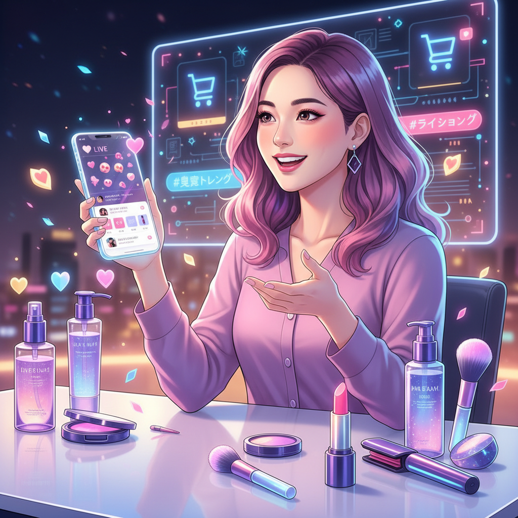 2026年のTikTokライブコマースと美容ECの連携イメージ