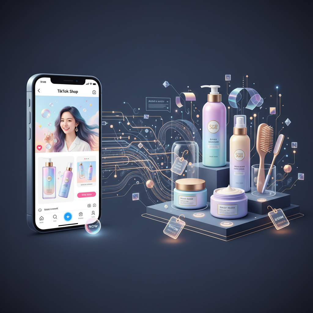 TikTok Shopの概要と美容・ヘアケア製品が並ぶデジタルショッピング体験