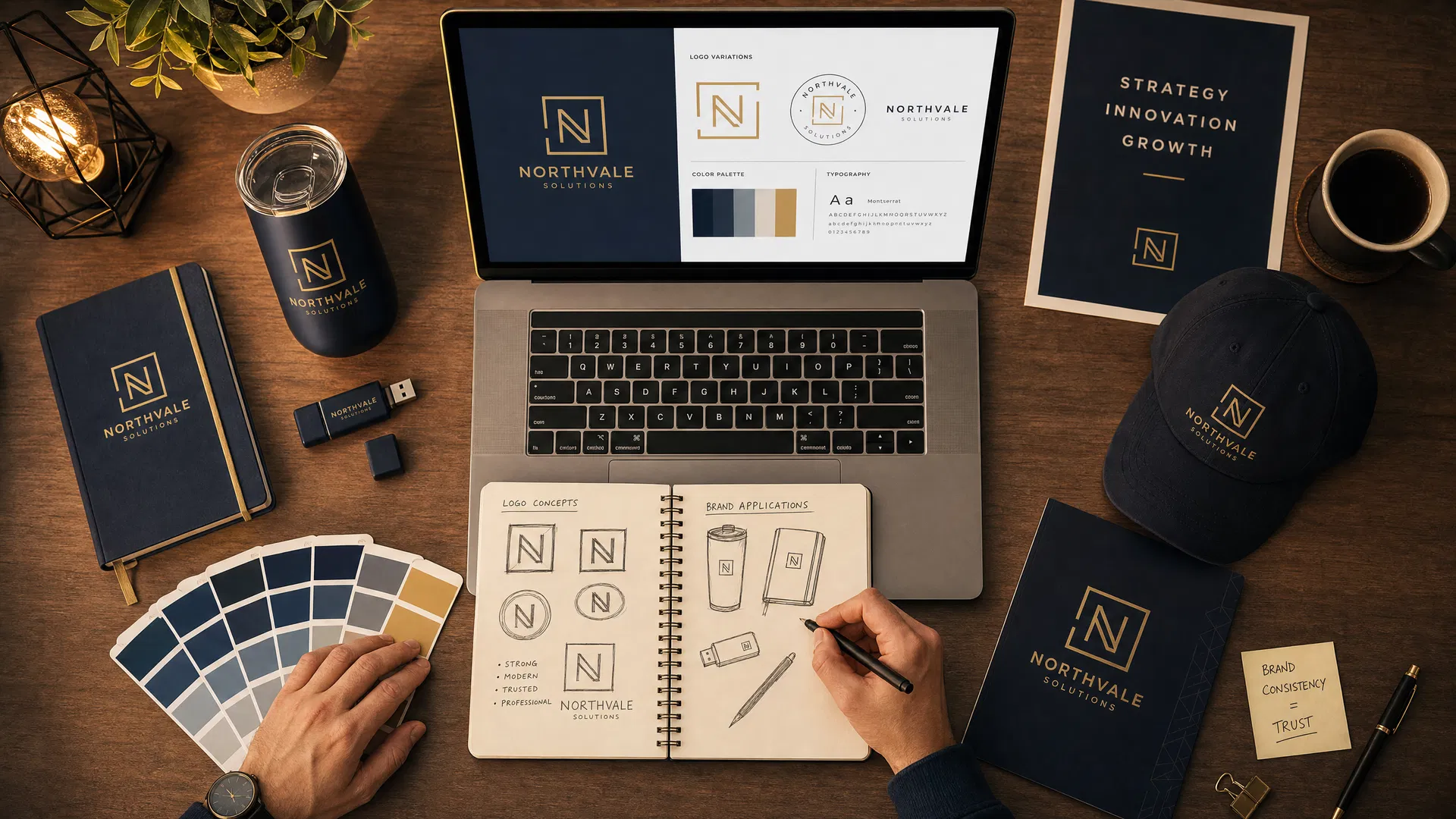 Branding design process workspace