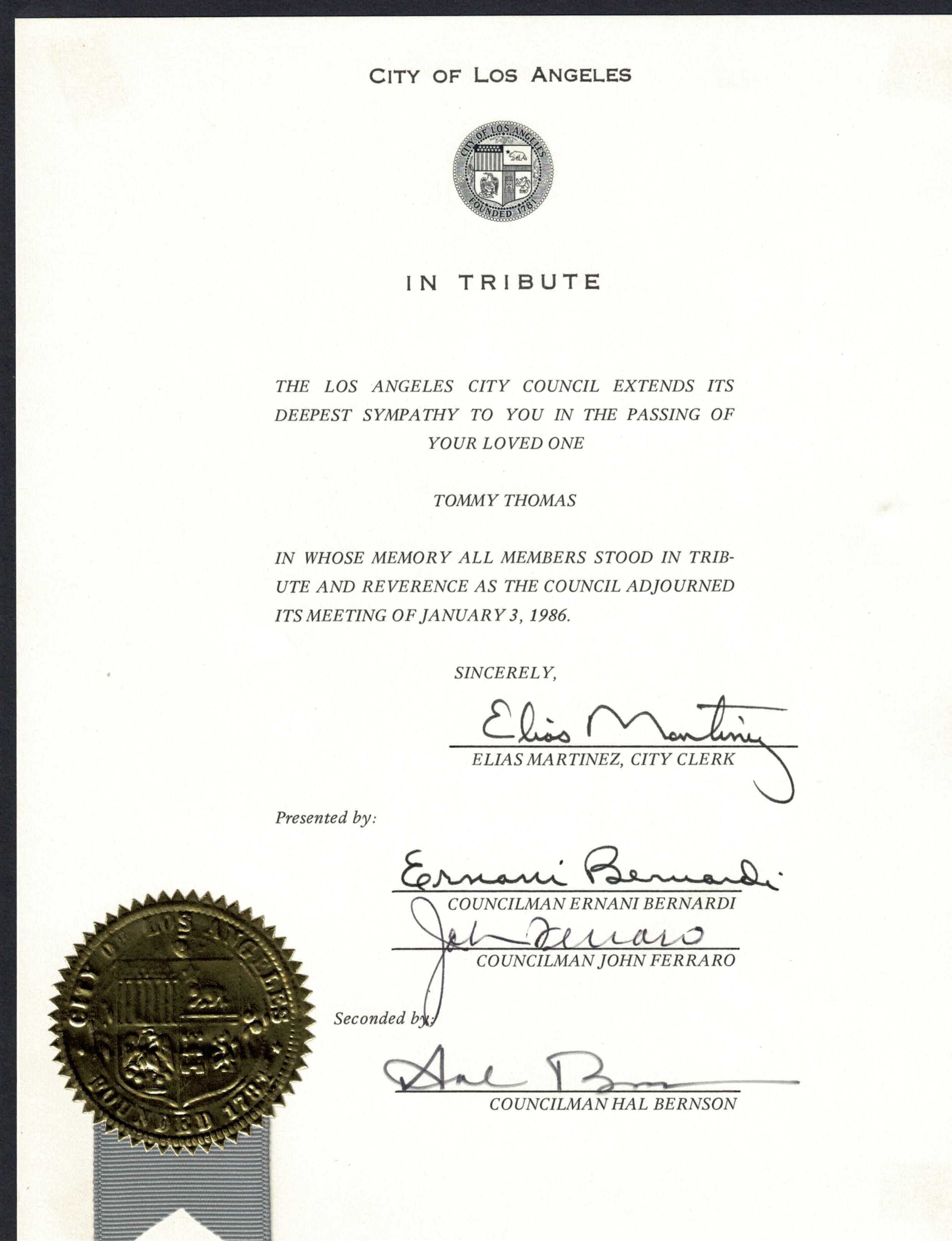 Tommy Thomas Tribe from LA