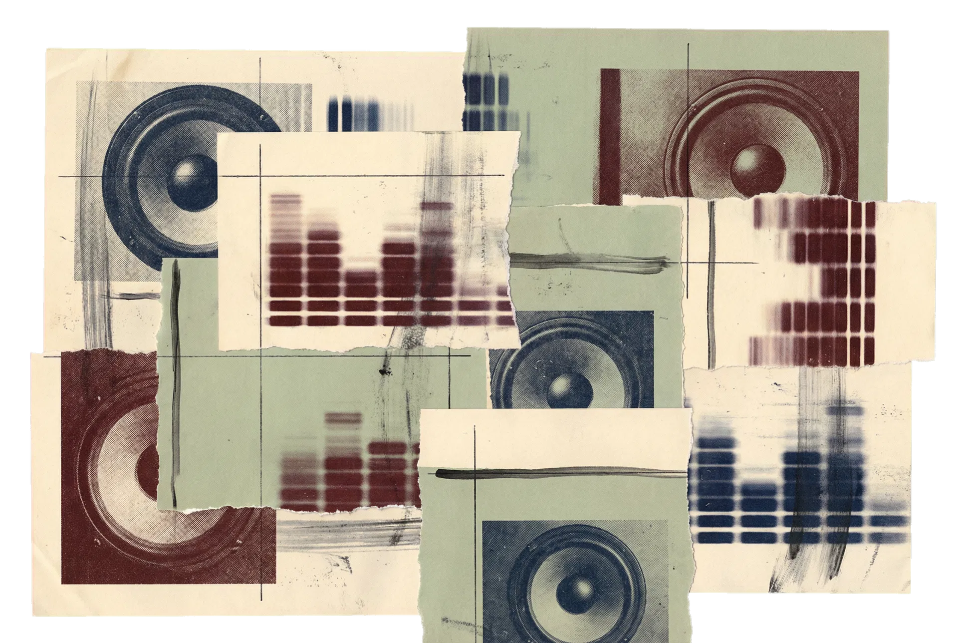 Abstract textured music-journal artwork