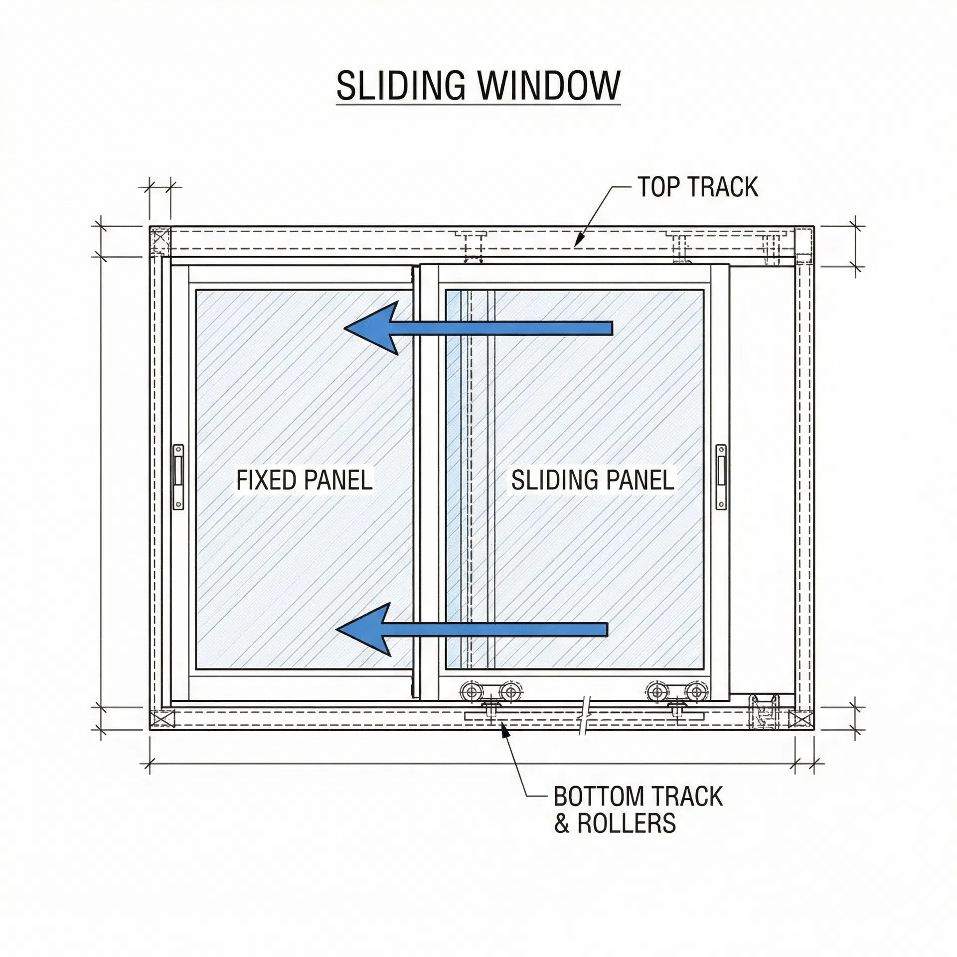 Sliding Window — Horizontal Track System