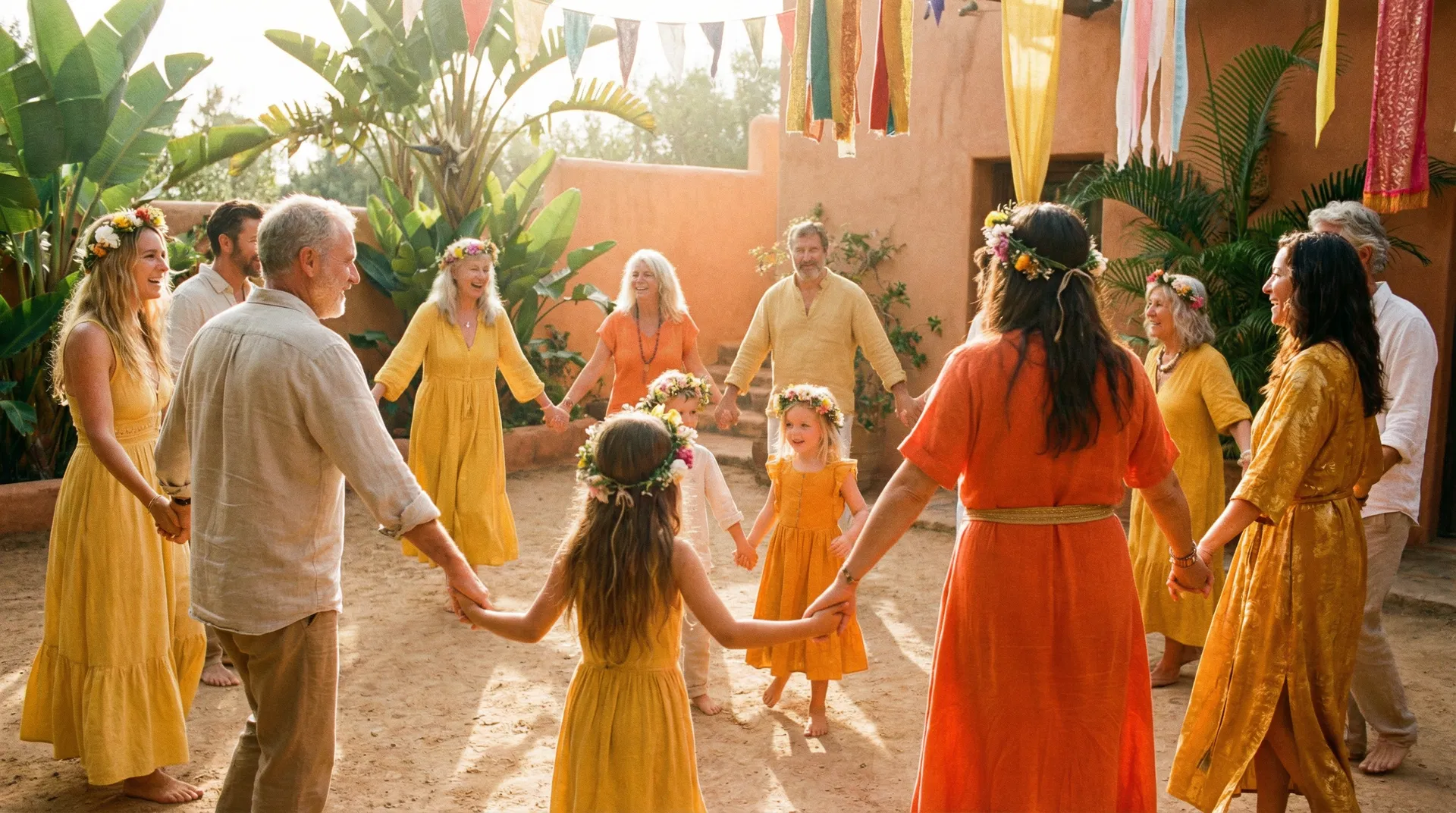Families dancing together