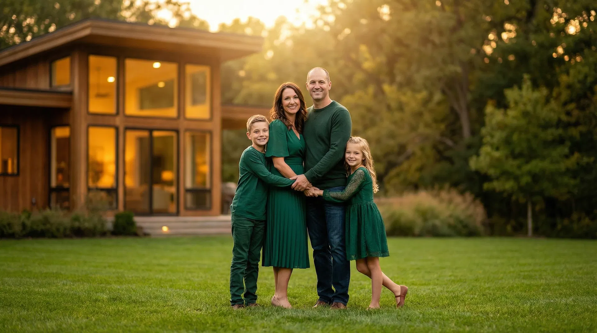 Happy family protected by insurance