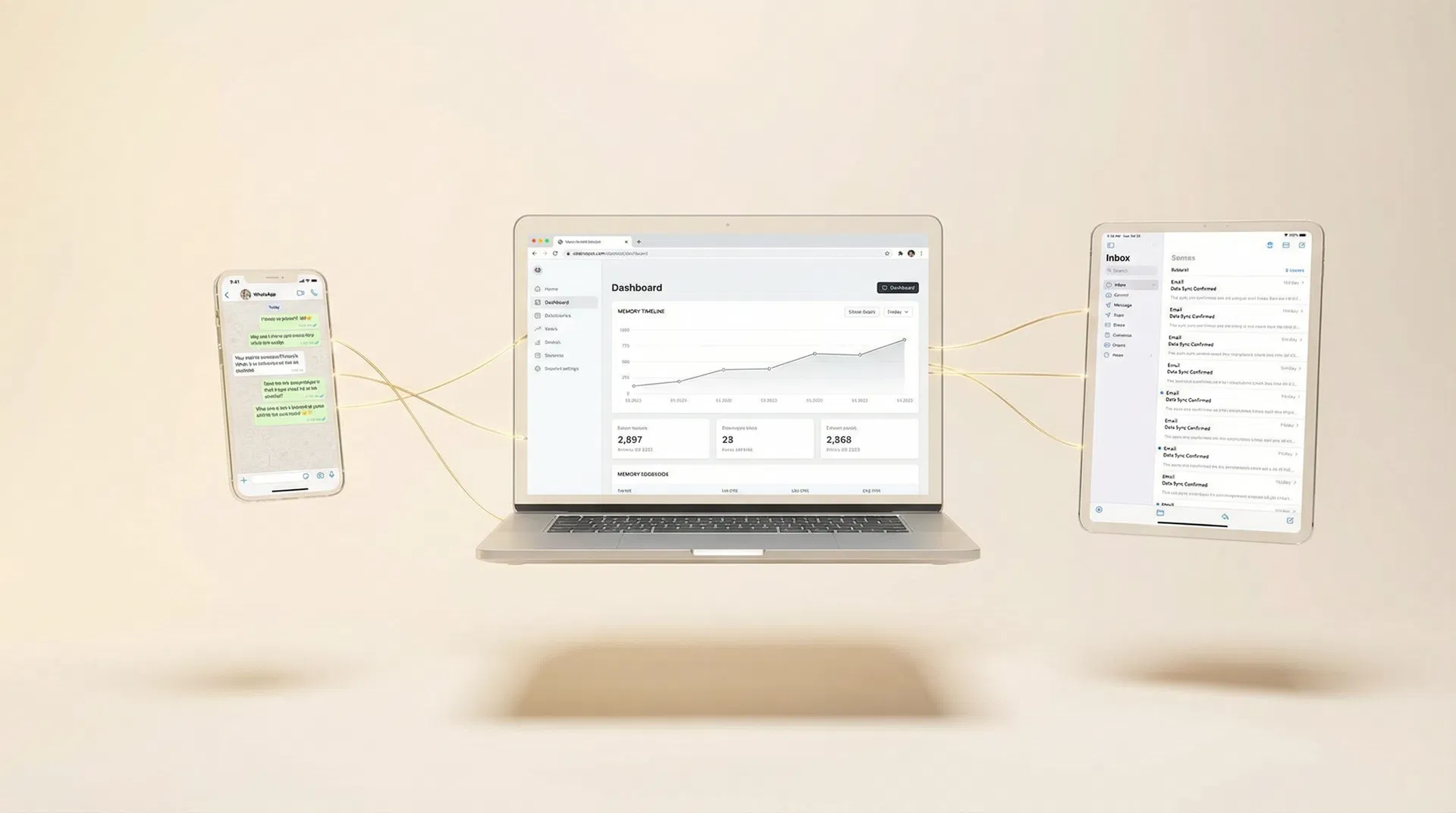 GAIA connected across phone, laptop, and tablet