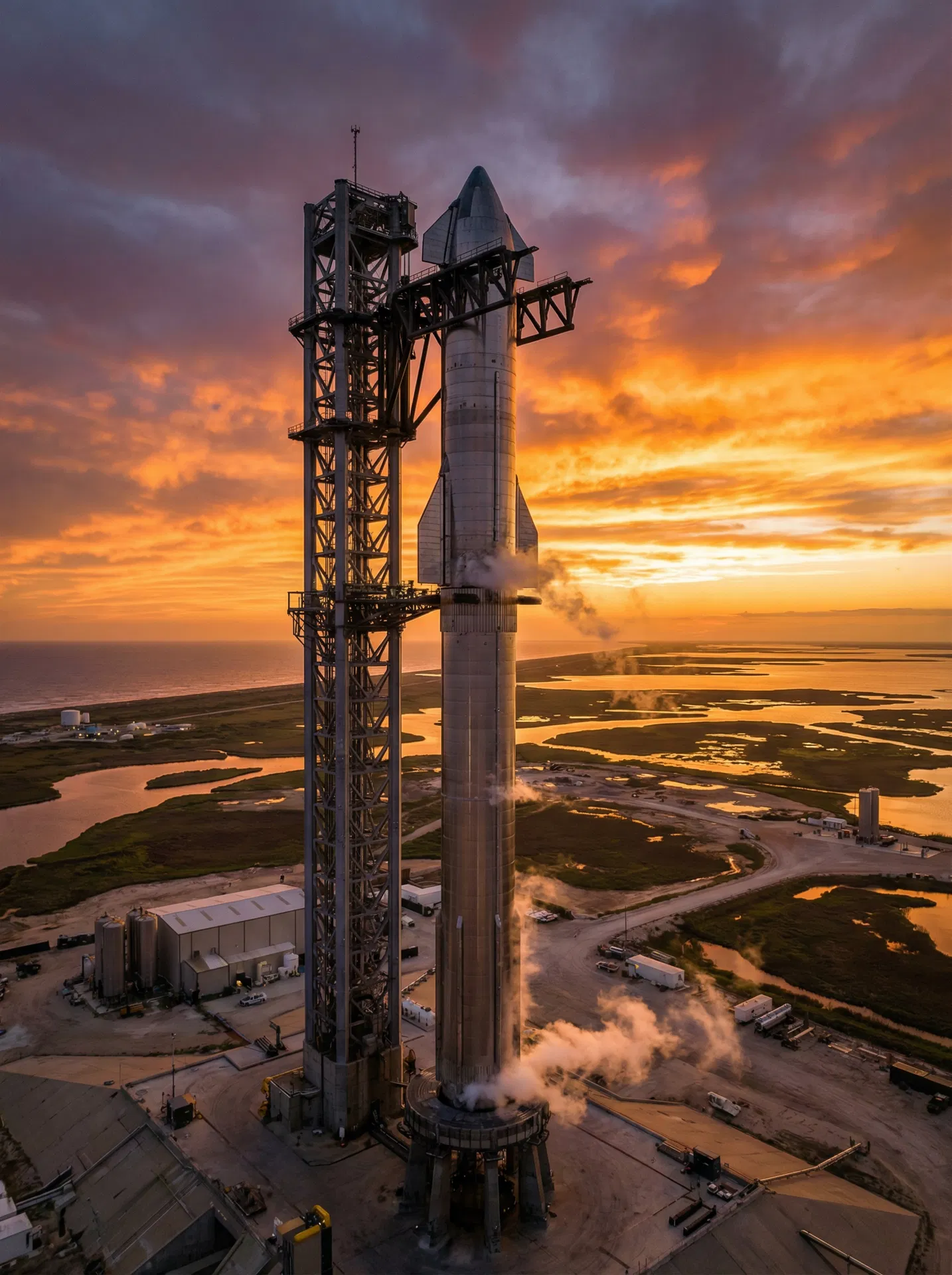 SpaceX Starship on Launch Pad