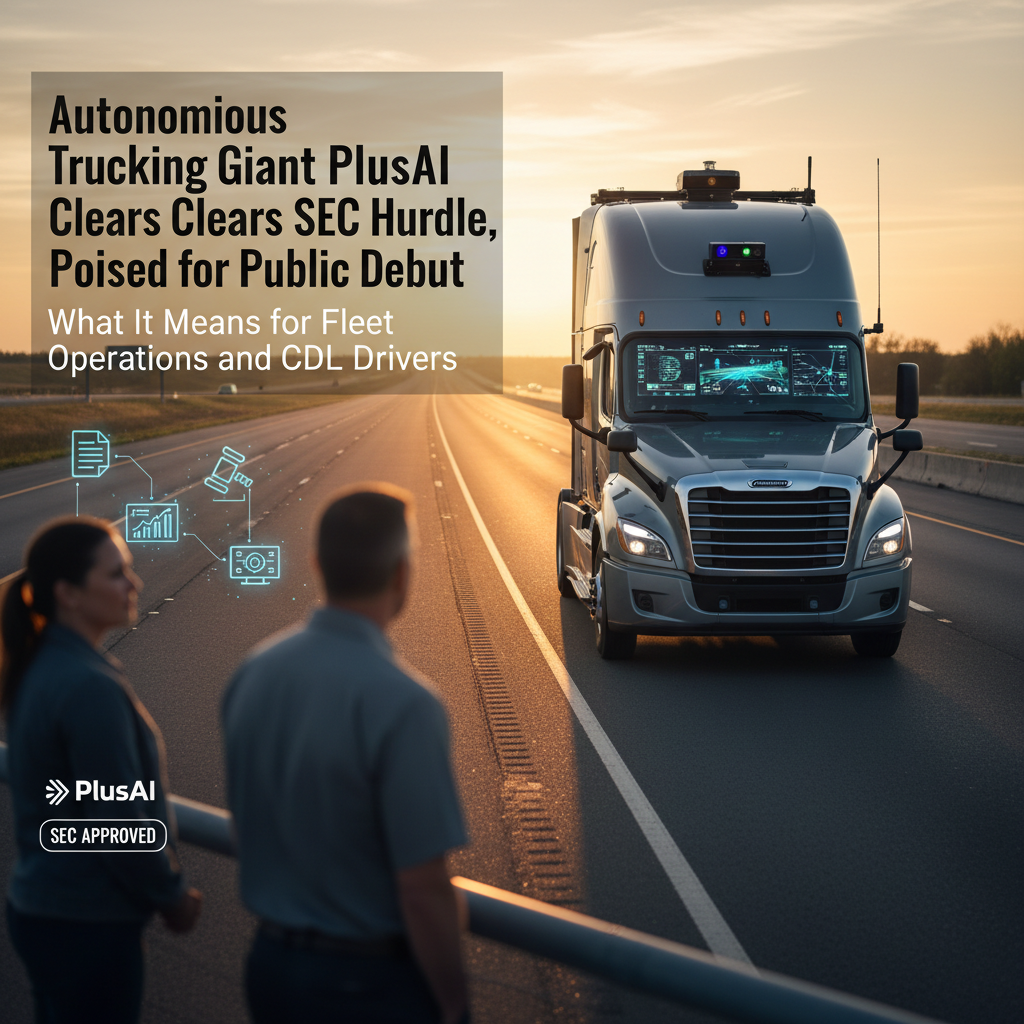 Autonomous Trucking Giant PlusAI Clears SEC Hurdle, Poised for Public Debut: What It Means for Fleet Operations and CDL Drivers