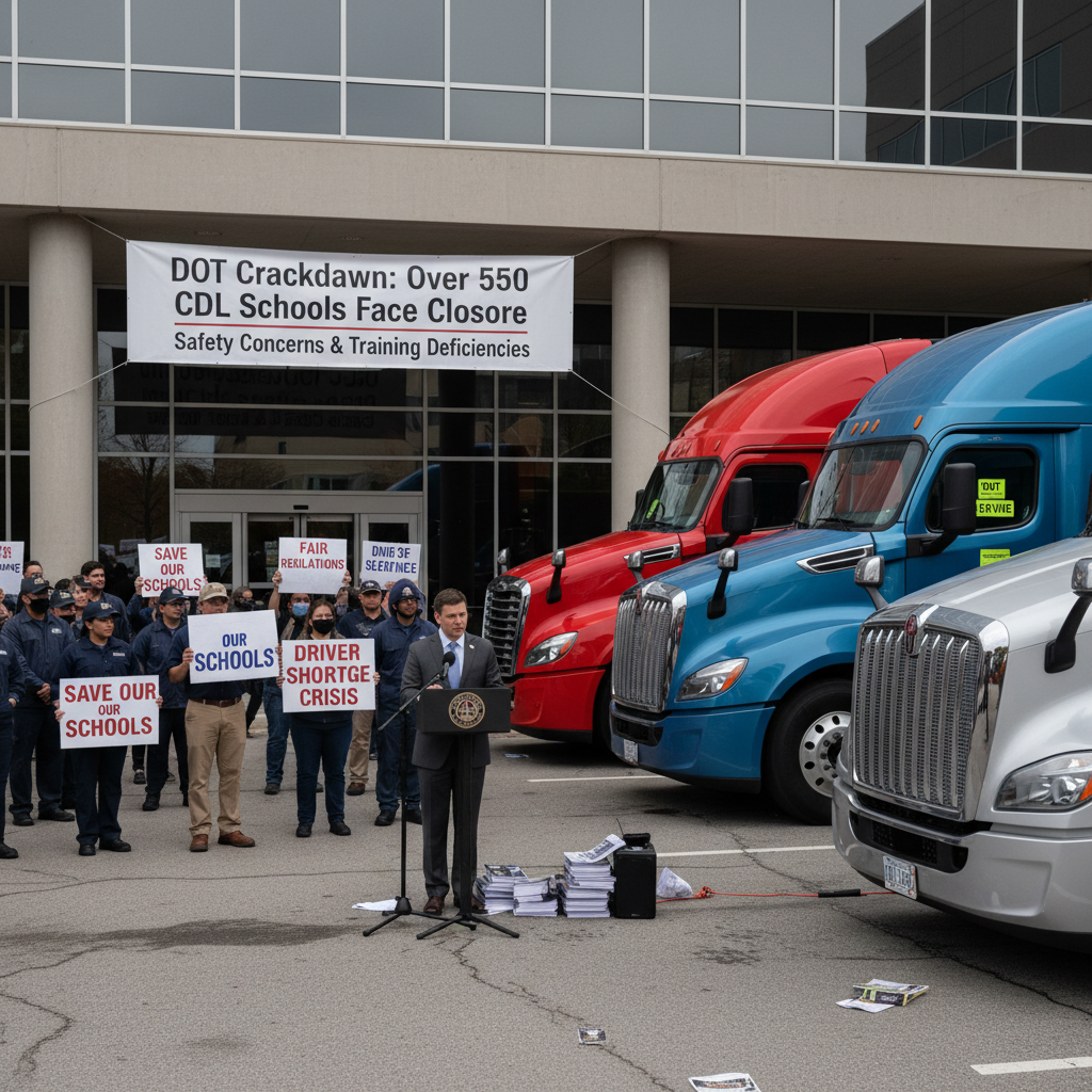 DOT Crackdown: Over 550 CDL Schools Face Closure Amidst Safety Concerns and Training Deficiencies
