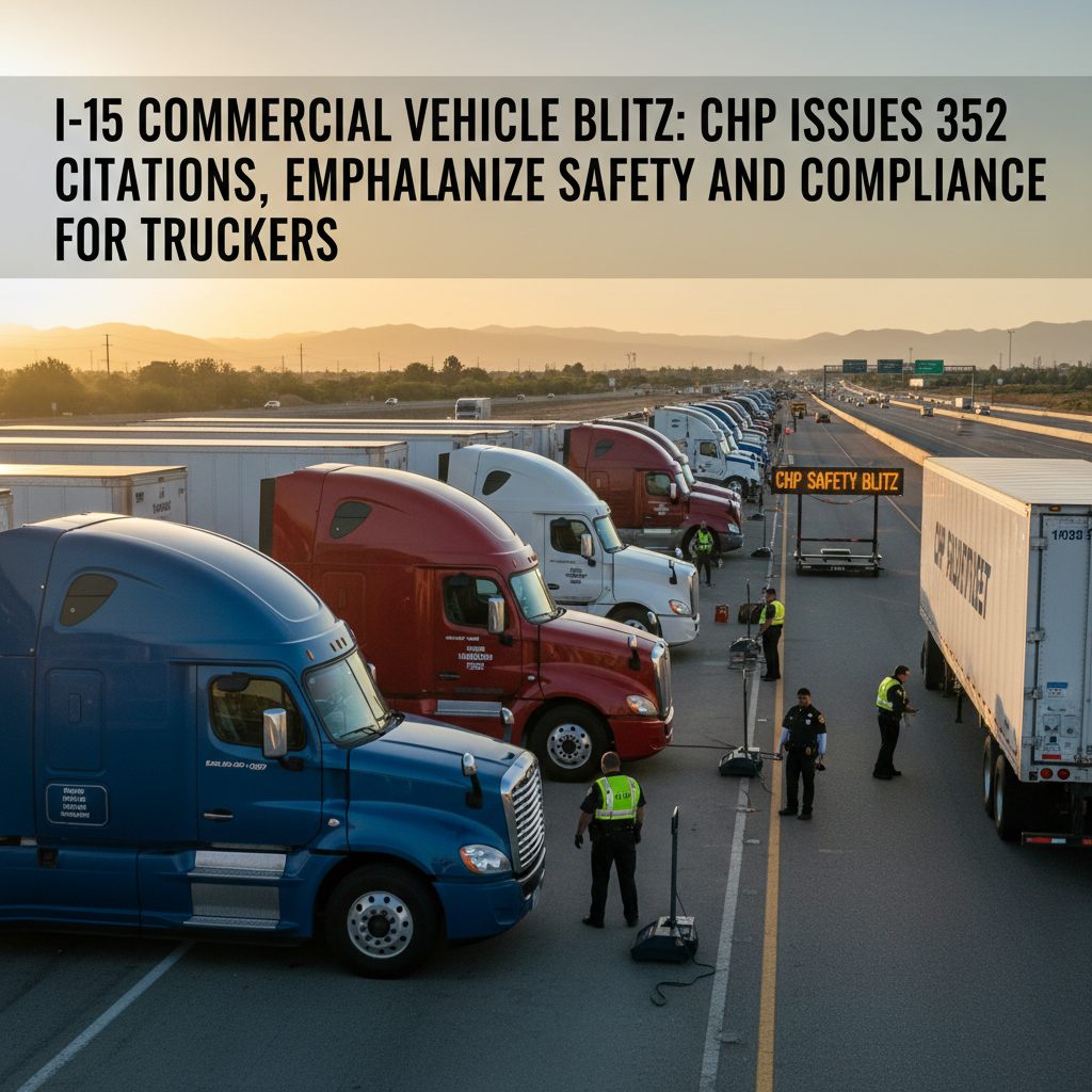 I-15 Commercial Vehicle Blitz: CHP Issues 352 Citations, Emphasizing Safety and Compliance for Truckers