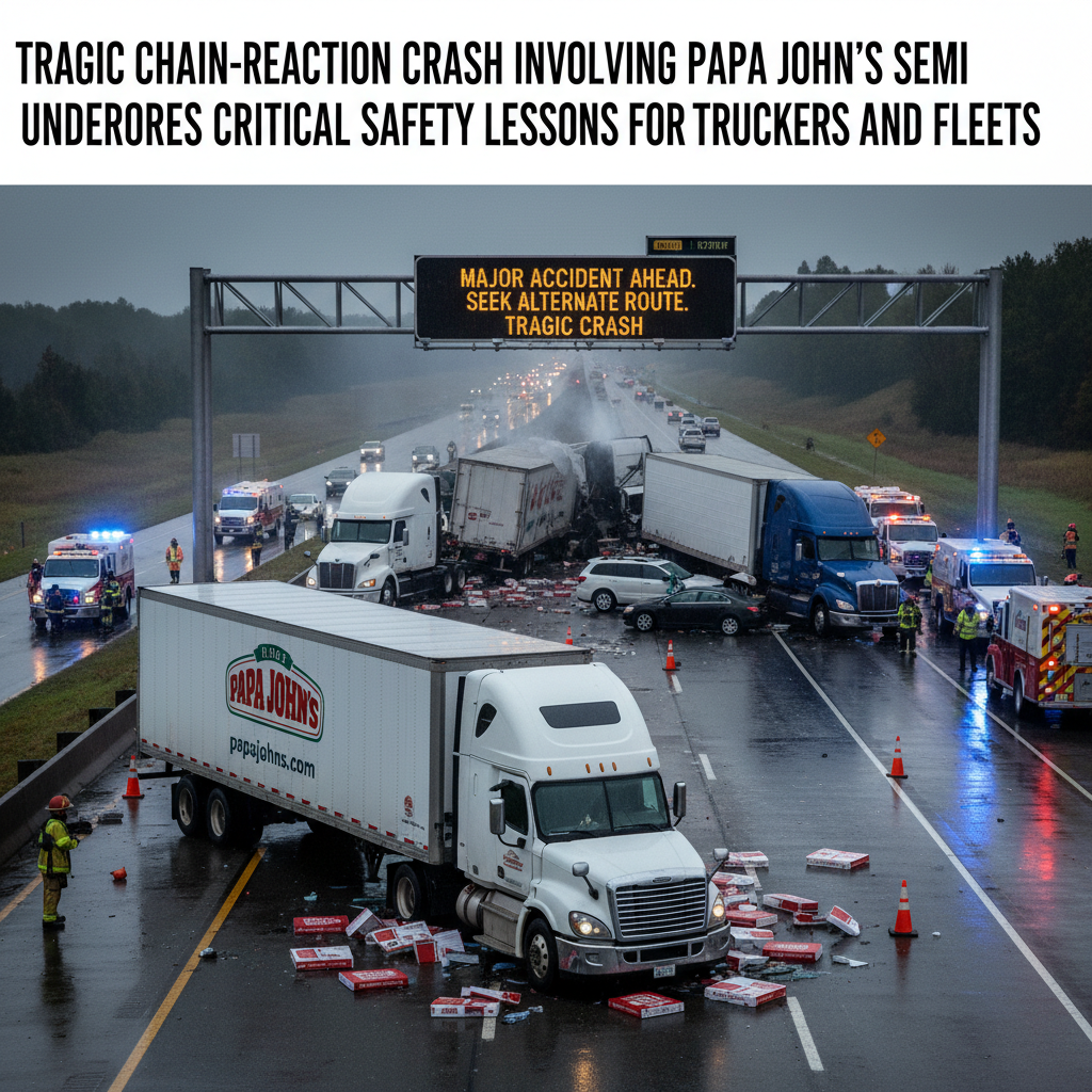 Tragic Chain-Reaction Crash Involving Papa John's Semi Underscores Critical Safety Lessons for Truckers and Fleets