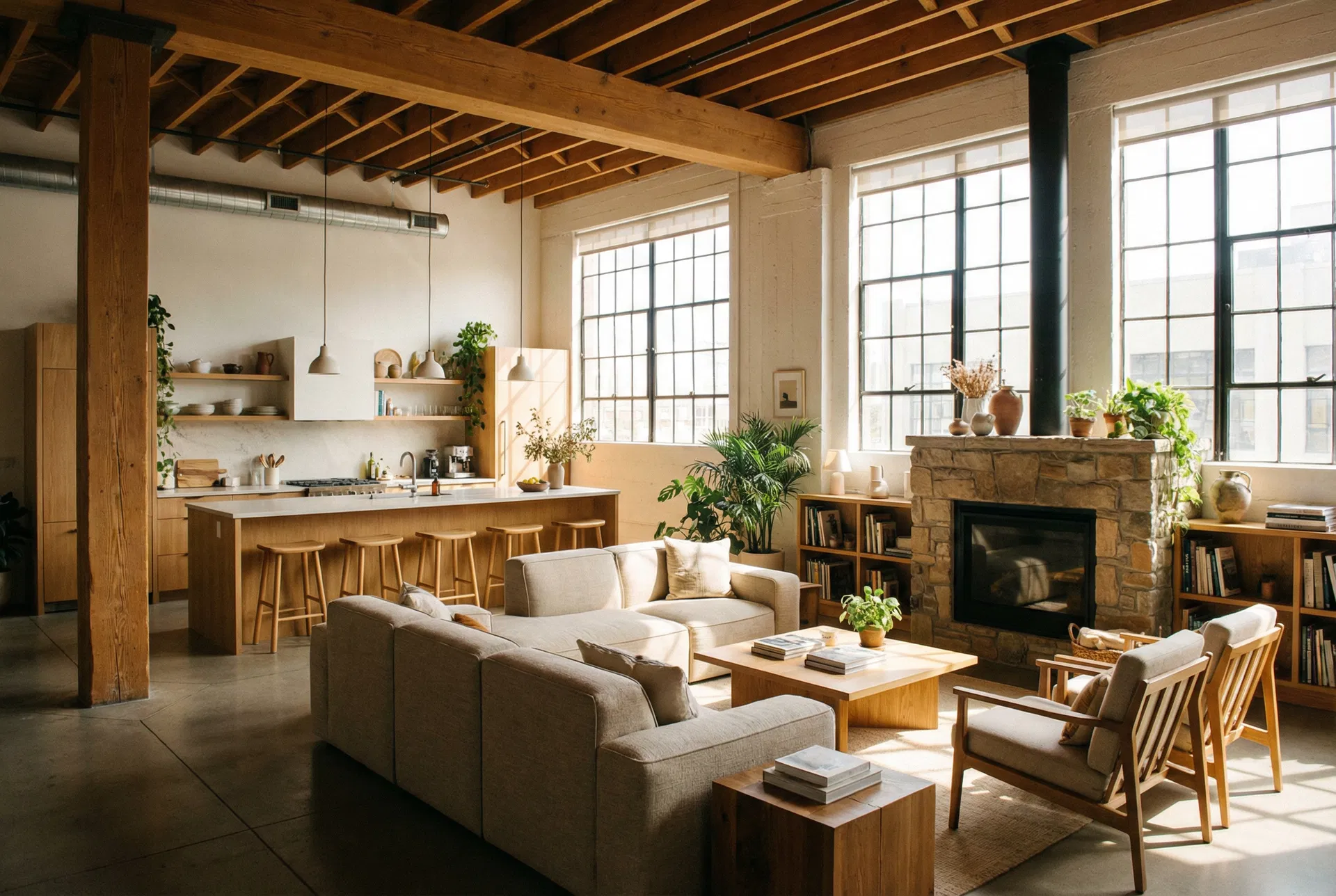 Modern co-living interior