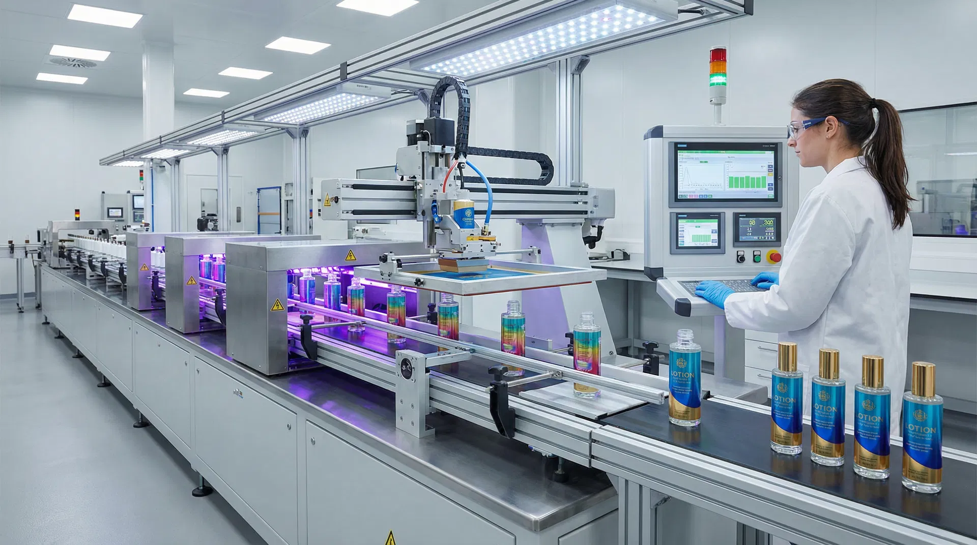 Impressão Serigráfica de Frascos de Cosméticos