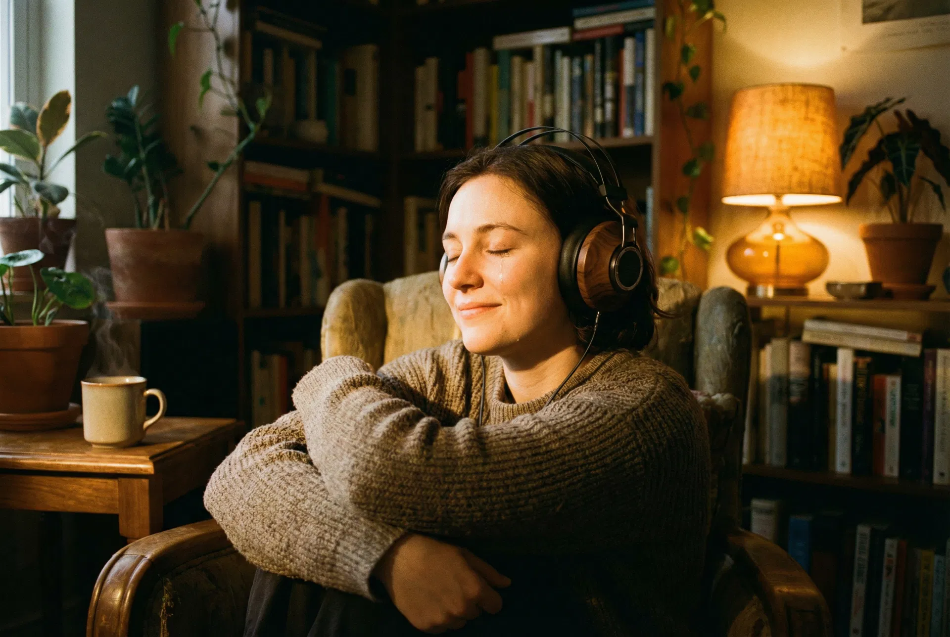 Person listening to personalized music