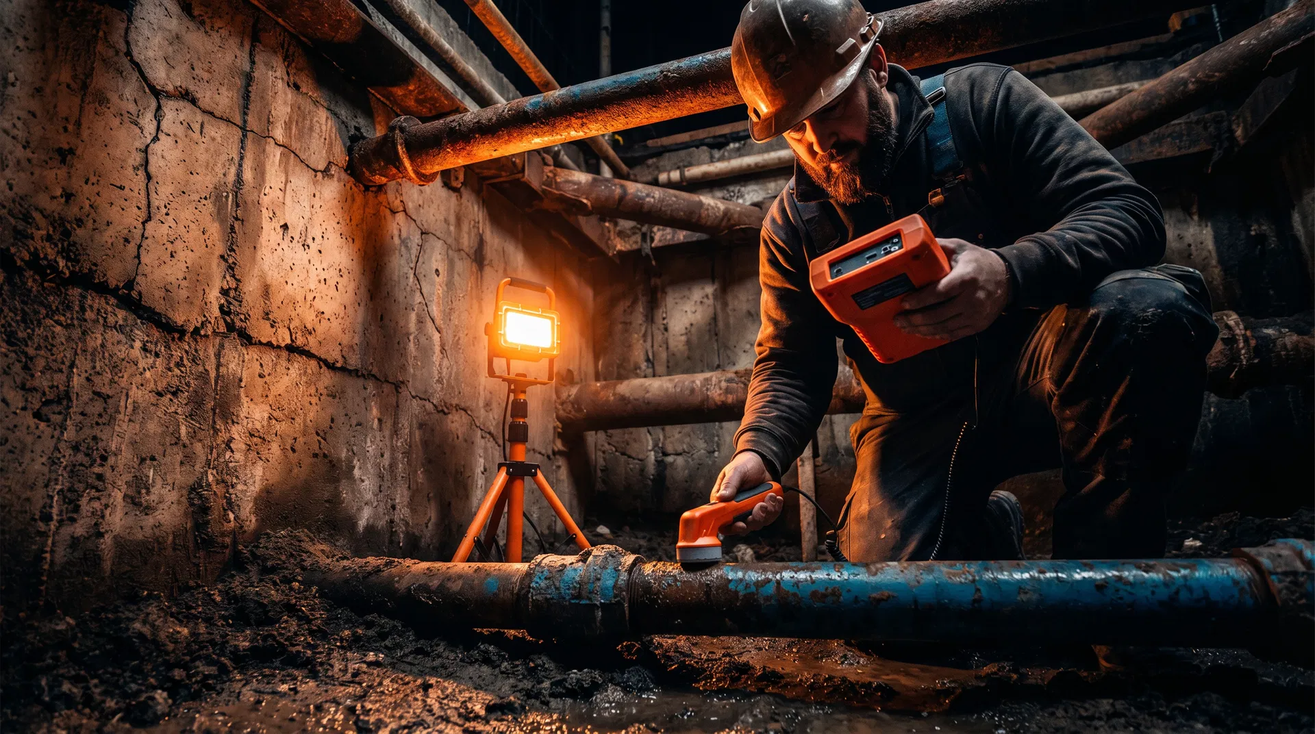 Técnico localizando fuga de agua en Lanzarote