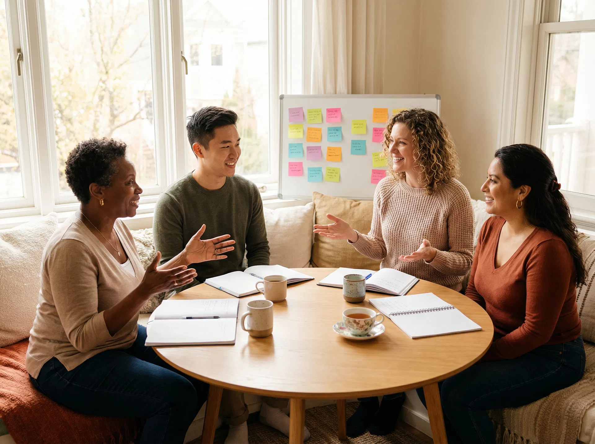 Diverse team of educators in a collaborative meeting