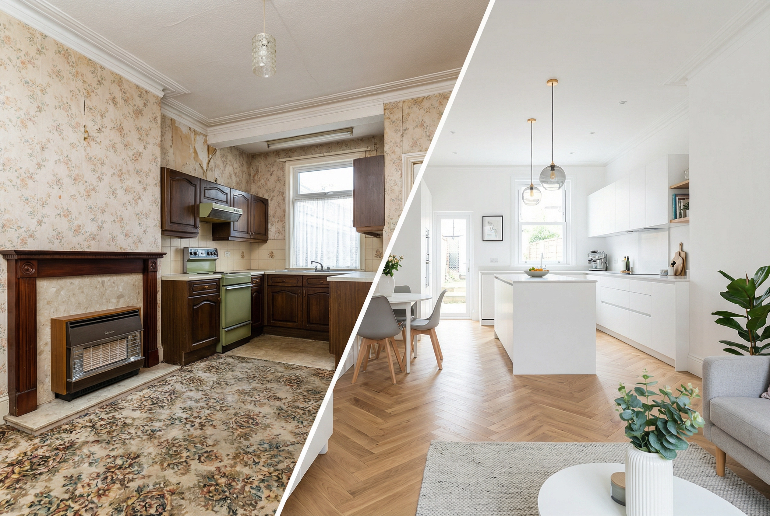 Property renovation before and after