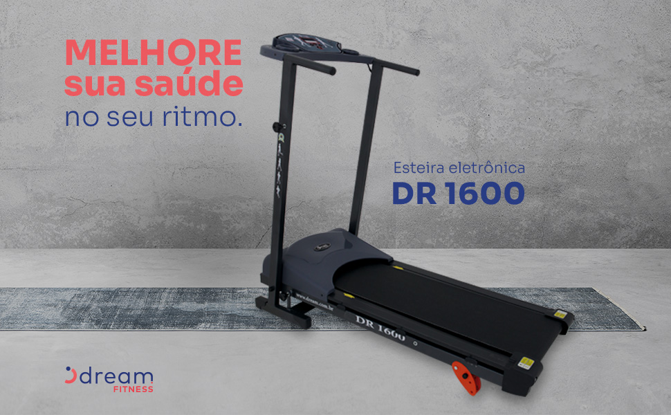 Esteira Eletrônica Dream Fitness Dr 2110 Dobrável Bvolt Chumbo 110v/220v