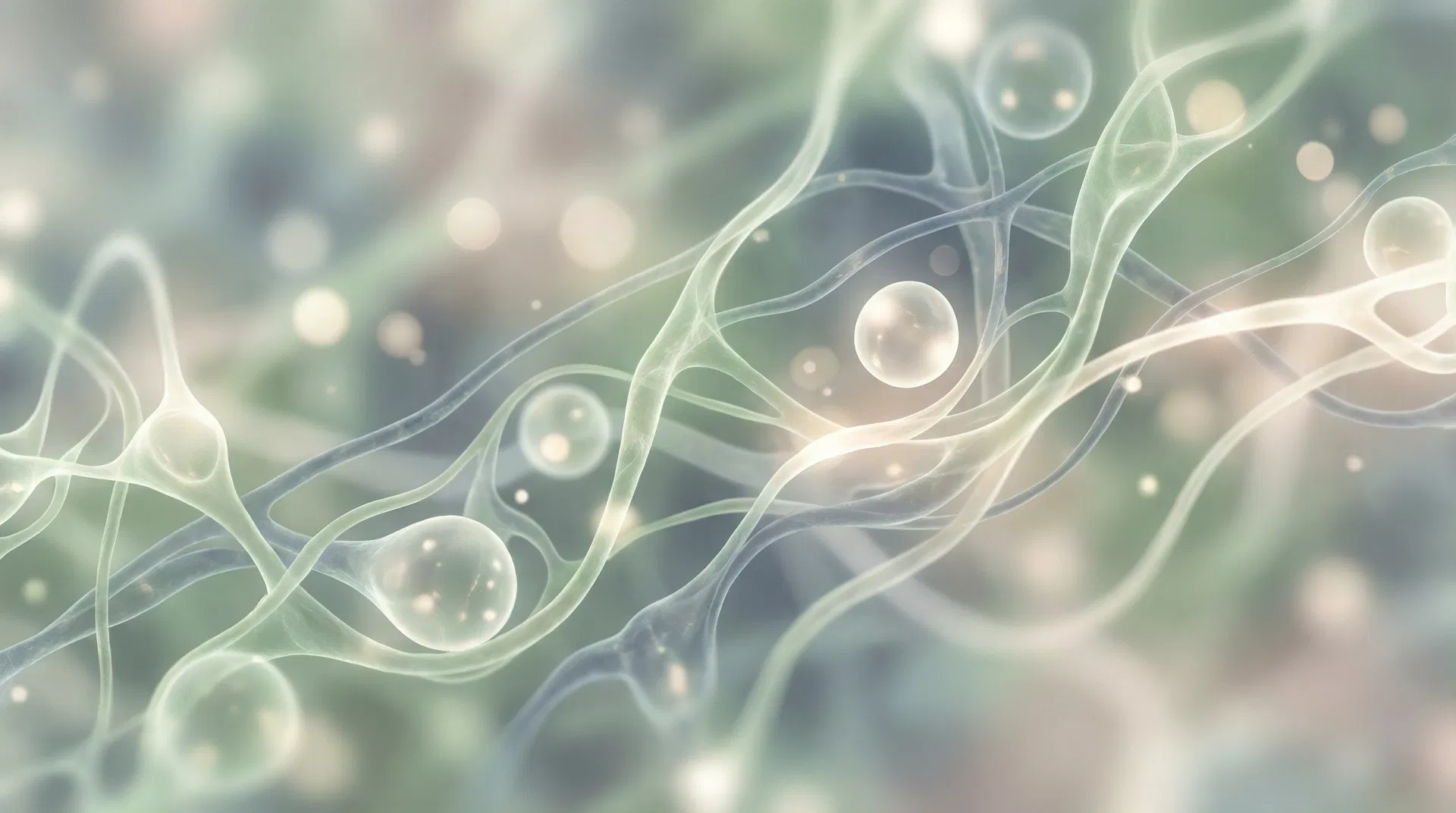 Abstract cellular imagery representing metabolic pathways