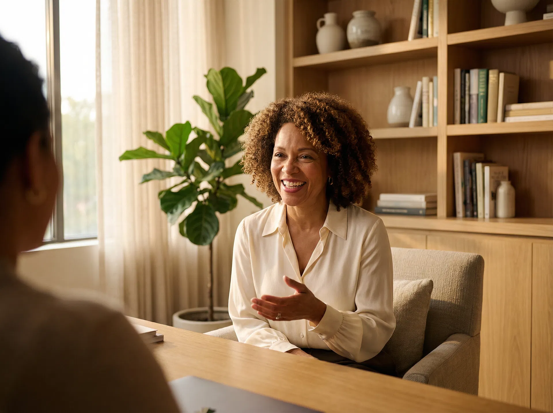 Woman in her 50s in a wellness consultation