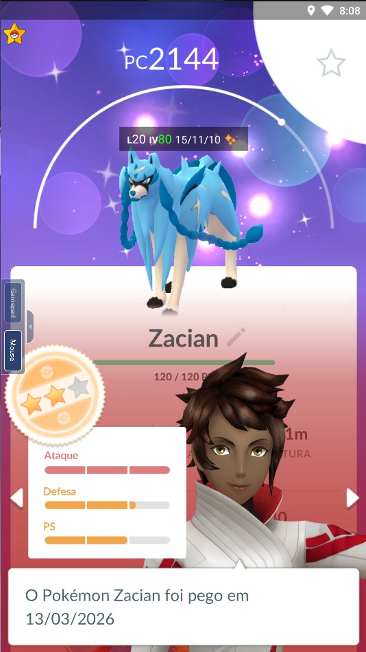 Conta lvl 29 - Zacian Shiny