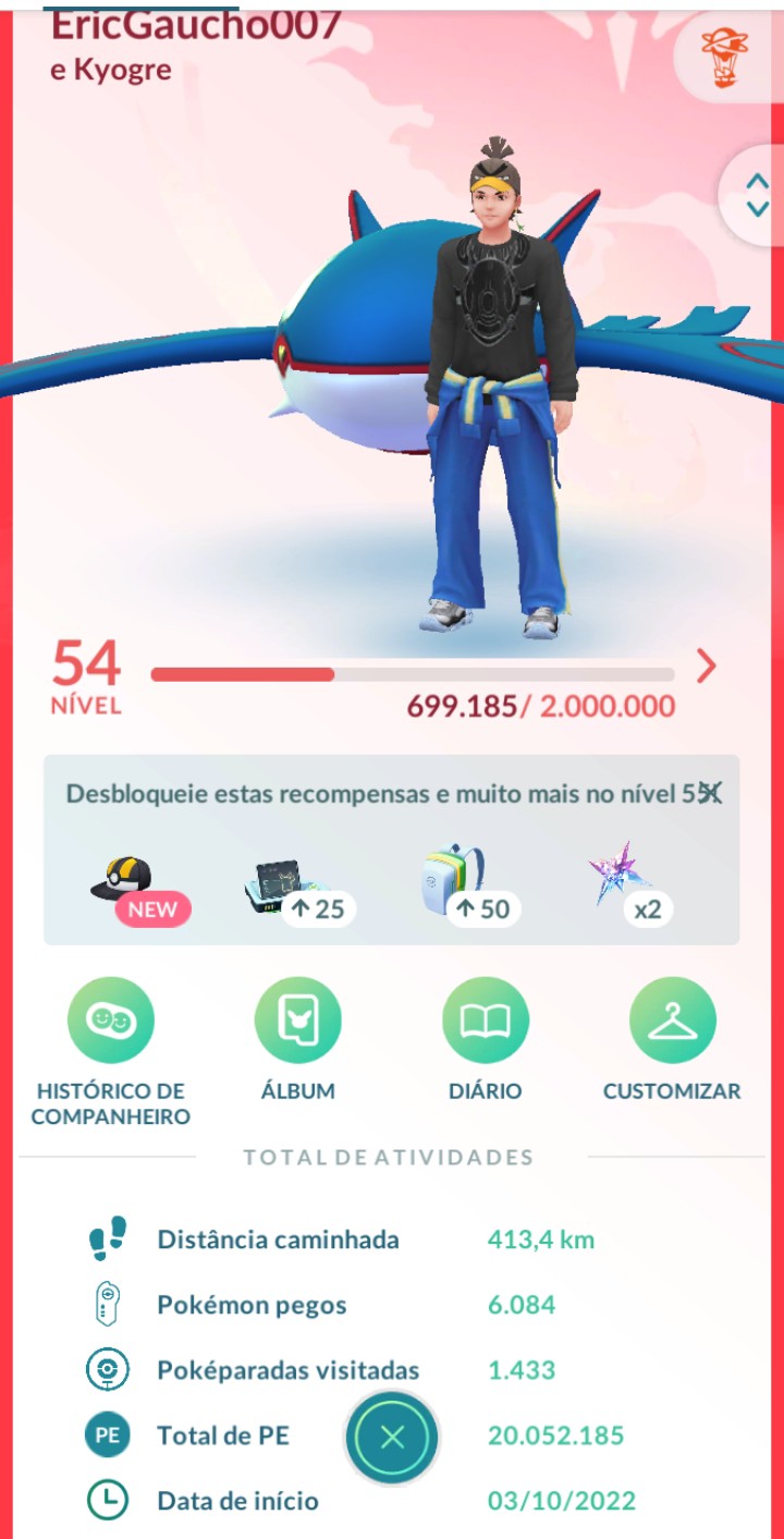 Conta nivel 54 time Valor(vermelho). Com 4 anos de idade.