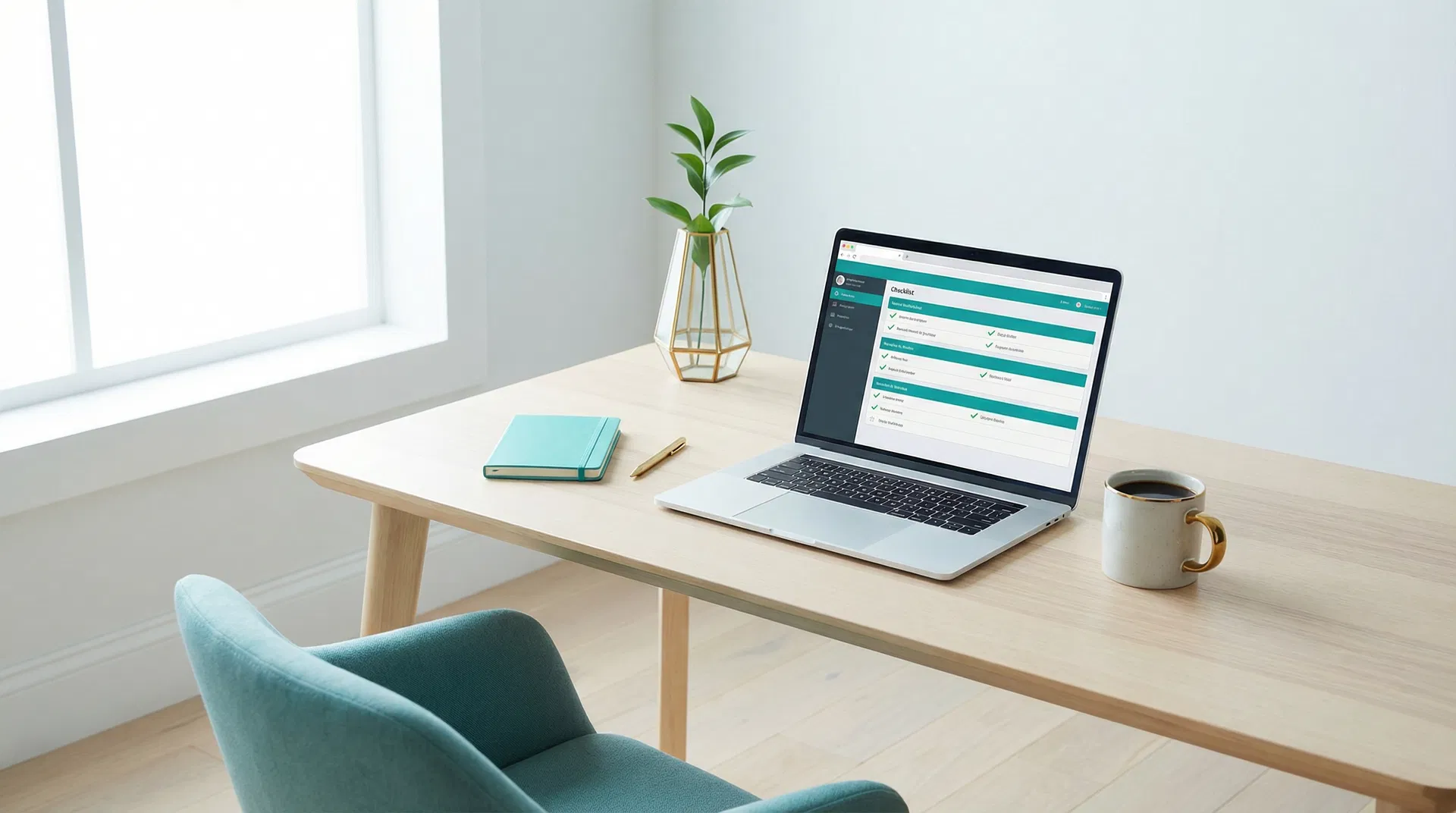 Serene real estate workspace