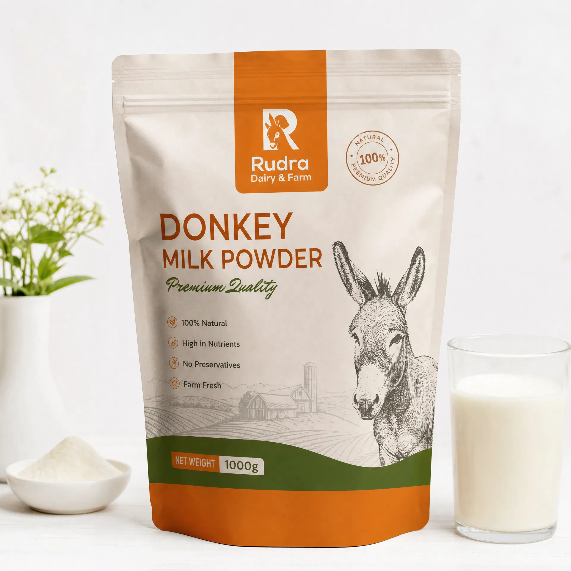 Rudra Dairy Donkey Milk Powder pouch