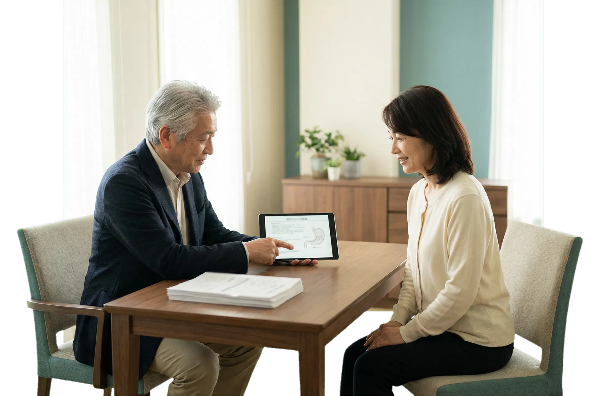 医師と患者が穏やかに相談しているイメージ