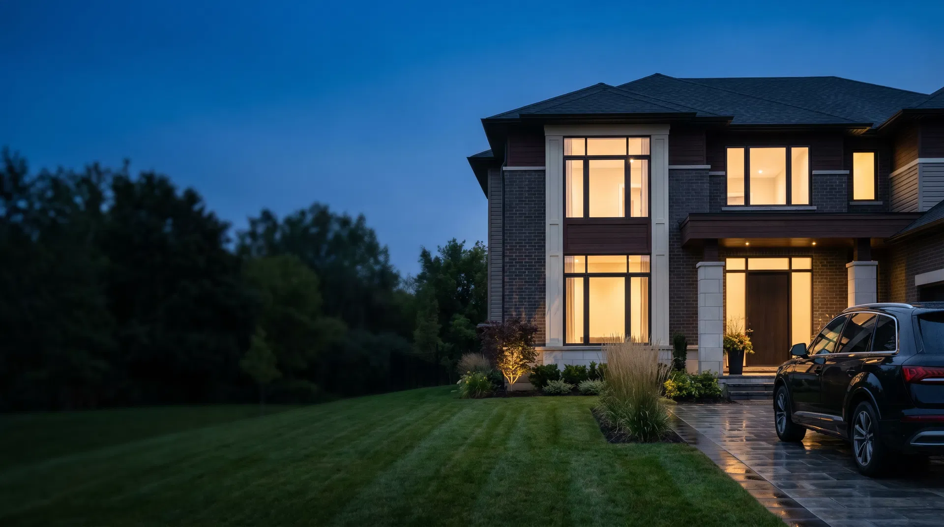 Modern preconstruction rental home exterior in Canada